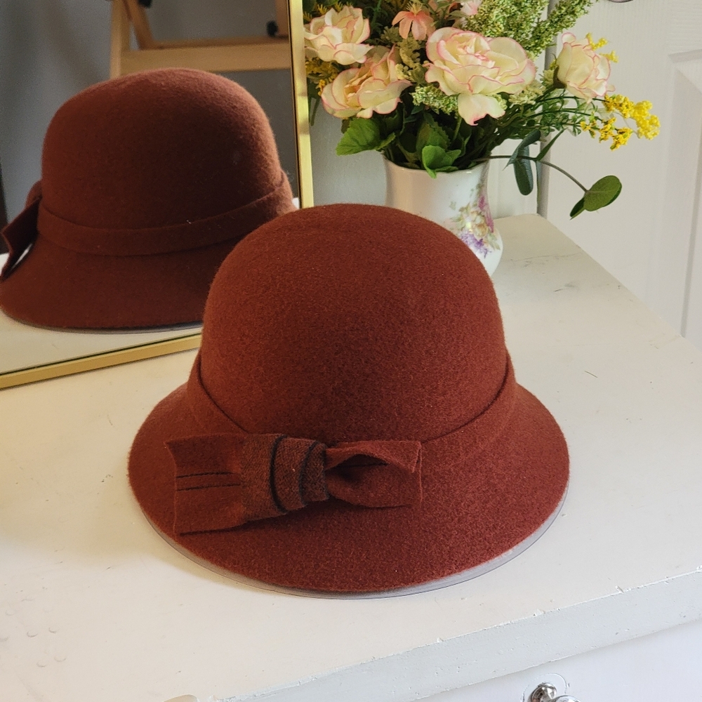 Wool Bucket Hat Elegant 1920s 1930s Hat - Picture 2 of 4